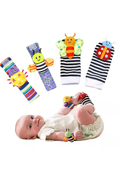 Choice 4 قطع من النحل، 4 قطع/مجموعة من ألعاب خشخيشة المعصم للأطفال الرضع من ع...