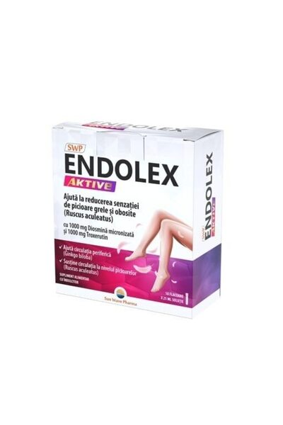 SUN WAVE PHARMA Endolex Aktive, Sun Wave Pharma, Susține circulația periferică, 10 flacoane