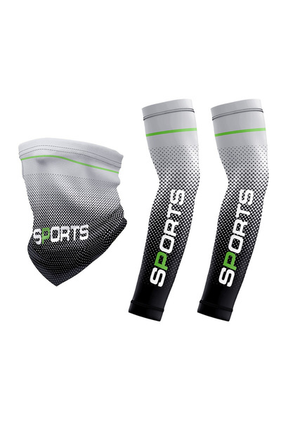 Choice أكمام ذراع تبريد من الحرير الجليدي للرجال باللون الرمادي الفاتح للحماي...