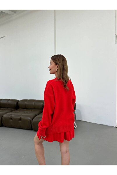 LOKADI Women's Knitwear Sweater-Skirt Double Set