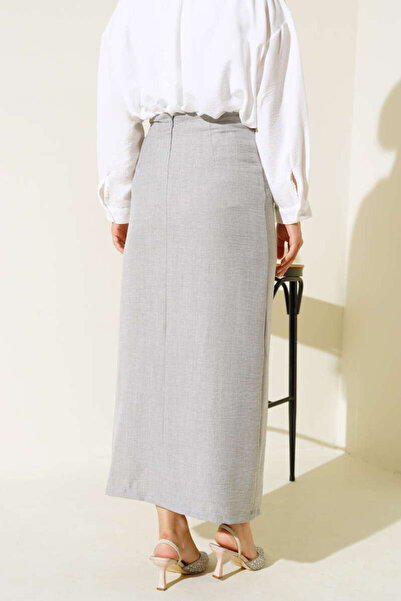 TrendParis Side Tie Linen Skirt