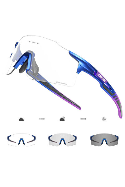 KAPVOE نظارات ركوب الدراجات الضوئية فوتوكروميك-1لينز 05 نظارة شمسية لركوب الد...