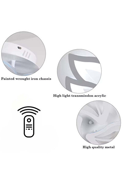 KORMAN TECHNIK Lustra LED cu telecomanda LILY 44W, 3 Elemente, lumina Rece/Calda/Neutra, Dimabila, Alb