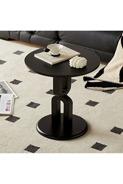 Raffine Multifunction Geometric Design Side Table Round End Table Solid Wood ...
