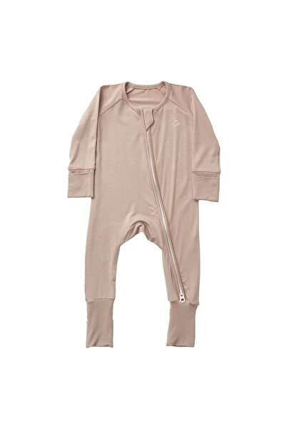 Anvi Baby بدلة نوم عضوية بسحاب - موكا_3-6 أشهر