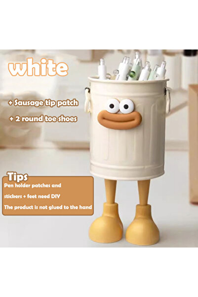 Choice حامل أقلام كرتوني أبيض قطعة واحدة، حامل تخزين بسيط، للتخزين في المكتب،...