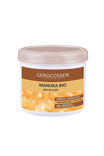 GEROCOSSEN Unt de corp Manuka Bio cu miere de Manuka, unt de shea și ulei de migdale, 450 ml