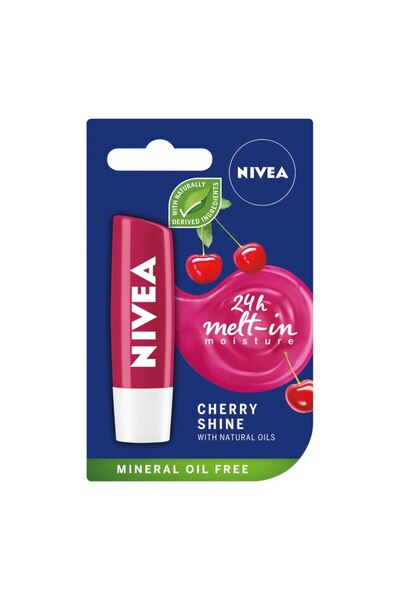 NIVEA Lip Care Cherry Shine Lip Balm, 4.8 g