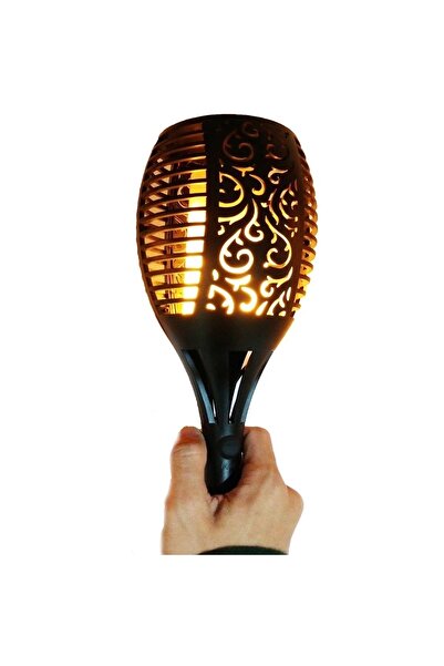 FOXMAG24 Lanternă LED cu panou solar, efect de flacără, design oriental, înăl...