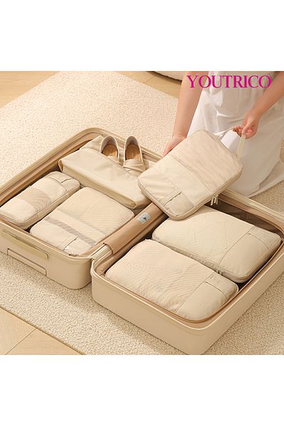 Youtrico 6pcs Travel Luggage Organizer,Packing Cubes Set Compression Storage Bag,Travel parts