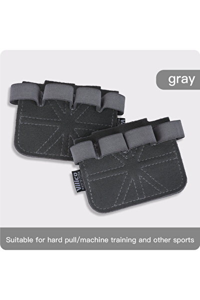Choice A0141-gray Powerlifting Gym Gloves Breathable Horizontal Bar Booster Gloves Weightlifting Leather Pa