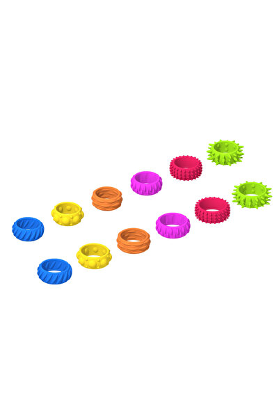 Choice 12 قطعة من الحلقات العشوائية 12/6/5 قطع EDC ألعاب فيدجيت للأطفال والكبار من السيليكون الحسي المقاوم للتوتر S
