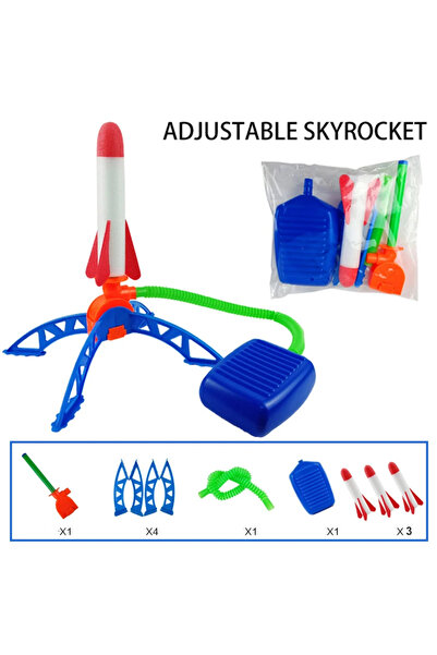 Choice صاروخ خفيف 3 قطع للأطفال صاروخ هوائي مضخة قدم قاذفة دواسة هوائية مضغوط...
