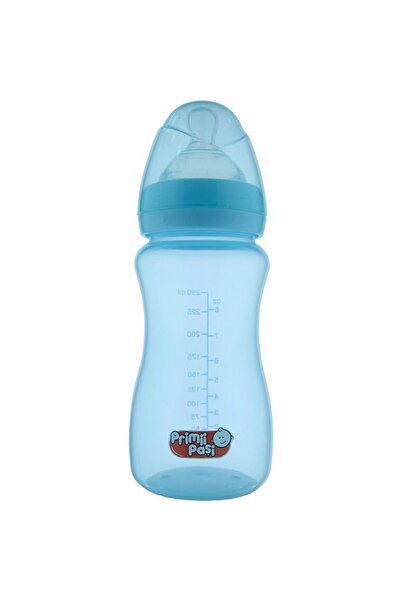 Primii Pasi Biberon din polipropilenă, gât larg, 250 ml, albastru