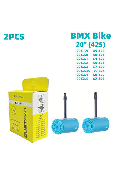 Choice صمام بريستا 20 بوصة 500 مم 45 مم قطعتان 20X1.9-2.5 425 جوستافو أنبوب داخلي للدراجة مصنوع من مادة TPU إطار دراجة BMX Tu