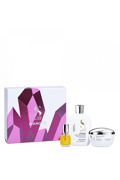 Alfaparf Milano Alfaparf Semi Di Lino Diamond Iluminating Shine Set with 250 ml Shampoo + 200 ml Mask + 15 ml Serum