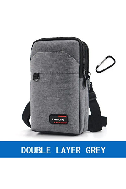 Choice Double Grey Waterproof Waist Bag Purse Single/double Layer Outdoor Wai...