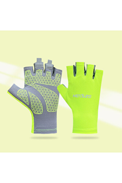 Choice قفازات ركوب الدراجات الصيفية الخضراء M بدون أصابع للياقة البدنية وصيد ...