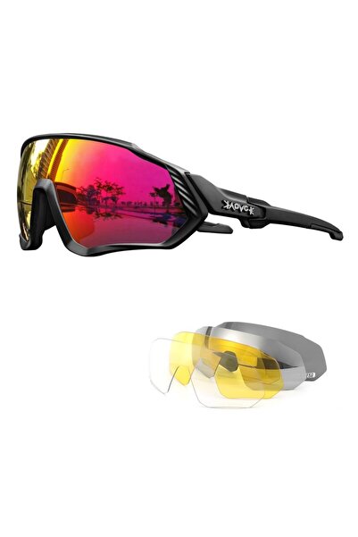 KAPVOE KE9408-5LENS-02 نظارات شمسية مستقطبة لركوب الدراجات للرجال والنساء نظارات ركوب الدراجات على الطرق والجبل