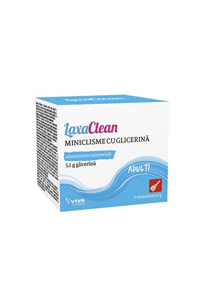 Viva Pharma Microclisme cu glicerină pentru adulți LaxaClean, 6 bucăți, Viva Pharma
