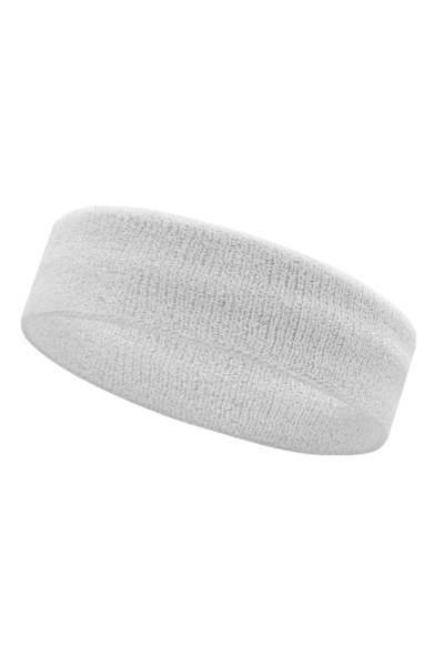 Aolikes White Sports Headband,Cotton Sweat Head Bands,Moisture Wicking Athletic Terry Cloth Sweat Ba