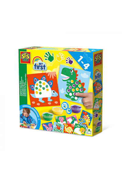 SES Creative My first - Set acuarele pentru degete si tablouri cu dinozauri