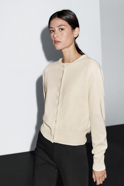 Massimo Dutti Yün karışımlı triko hırka