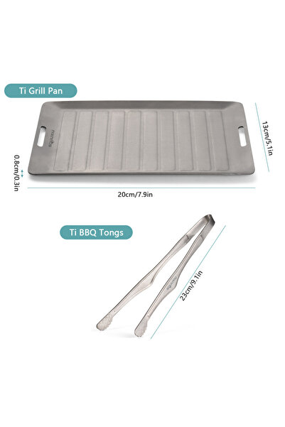Choice طقم أطباق وملقط للشواء والتخييم من L Ti، طقم أدوات طهي محمولة للاستخدا...