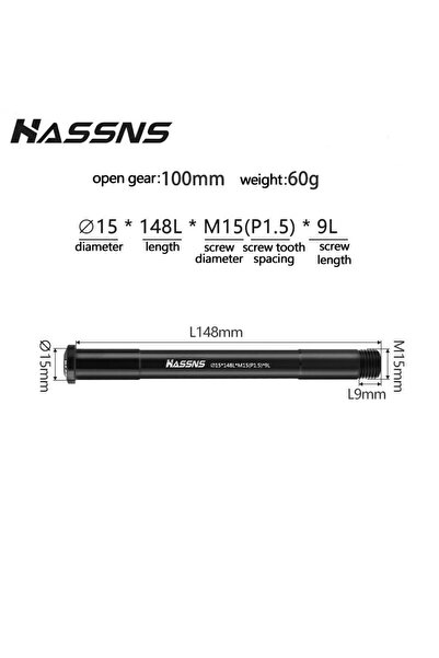 Choice 15-148-9L HASSNS MTB Thru Axle 15x100 15x110 12x142 12x100 12x148 دراج...