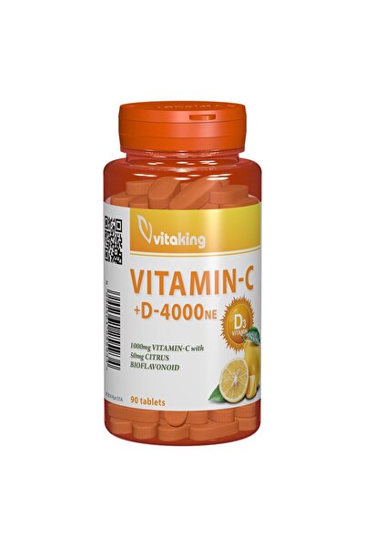 Vitaking Supliment de vitamina C + D cu bioflavonoide, Vitaking, 90 de comprimate