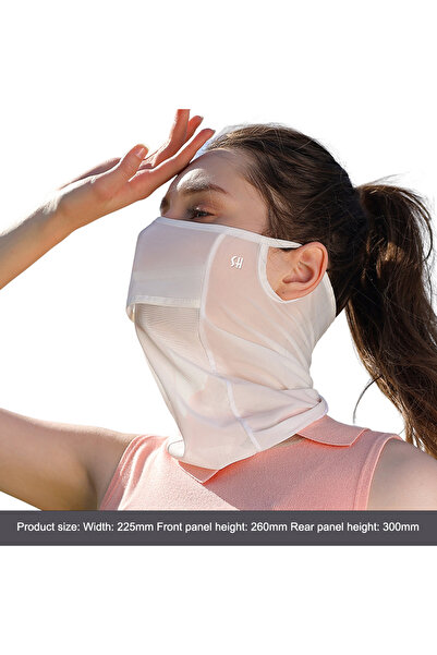 Choice قناع حماية كامل الوجه من الشمس من الحرير الجليدي الأبيض، أقنعة رياضية ...