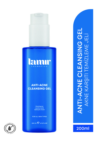 Lamir Anti-Akne Yüz Temizleme Jeli 200 ml – Panthenol, Laktik Asit, Salisilik...