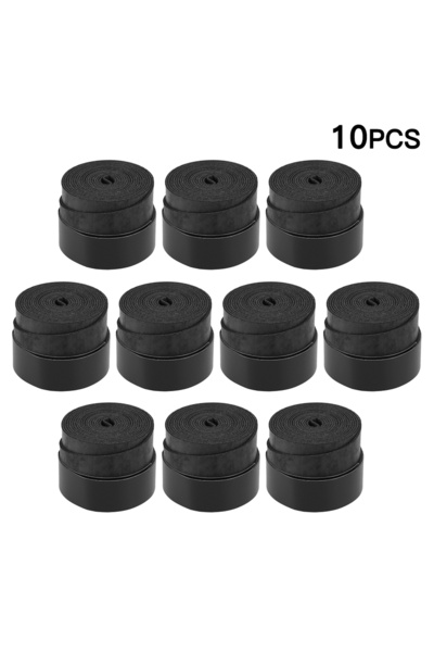 Choice مجموعة من 10 قطع سوداء اللون من مقابض مضارب التنس المضادة للانزلاق ومقابض مضارب تنس الريشة والاهتزاز