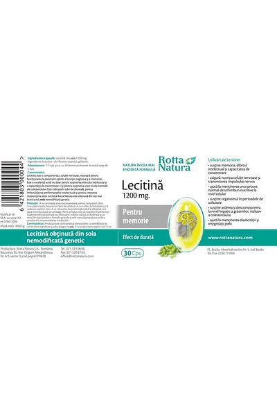 Rotta Natura Lecithin 1200mg, Rotta Natura, 30 Capsules