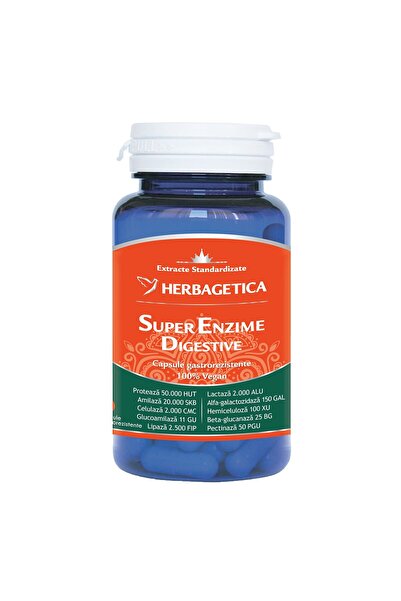 herbagetica Supliment alimentar cu enzime super digestive 30 capsule