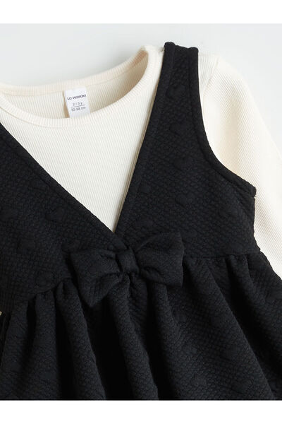 LC Waikiki New Season Bow Detailed Girl's Dress and T-Shirt