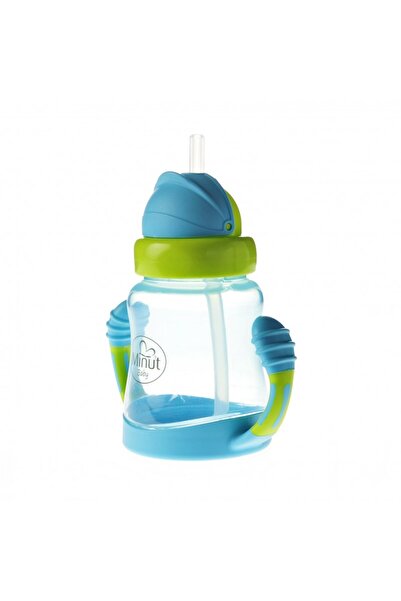 InnovaGoods Minut Baby Spill-Proof Cup with Handles and Silicone Straw, Blue, 6+, 210 ml