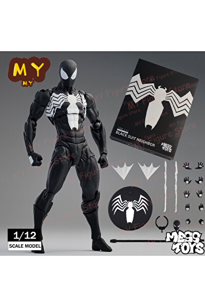 Choice مجسم سبايدرمان من بانداي بلاك ميس تويز، بدلة سوداء، جار سيمبيوت، ميس ت...