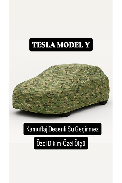 içel çadır Tesla Model Y Özel Dikim Özel Ölçü Kamuflaj Desenli Su Geçirmez Ar...