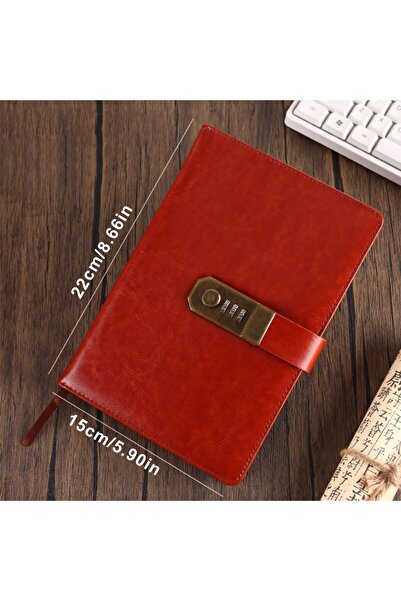 Choice دفتر ملاحظات A5 أحمر A5 للأعمال بتصميم كلاسيكي مزود بقفل 2025 يوميات جديدة لطلاب الجامعات ولوازم القرطاسية Passw