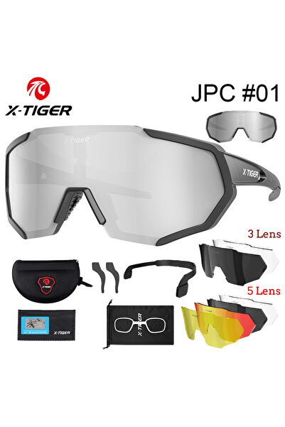 Choice نظارات ركوب الدراجات JPC-01 X-TIGER ذات الخمس عدسات، عدسات مستقطبة، نظ...
