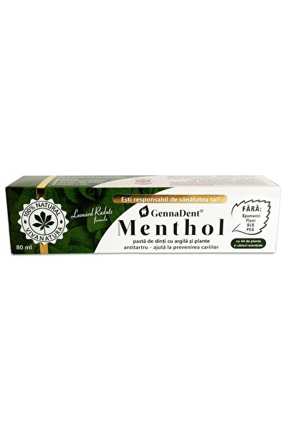 Vivanatura Menthol, Toothpaste with Clay and Herbs, GennaDent 80ml