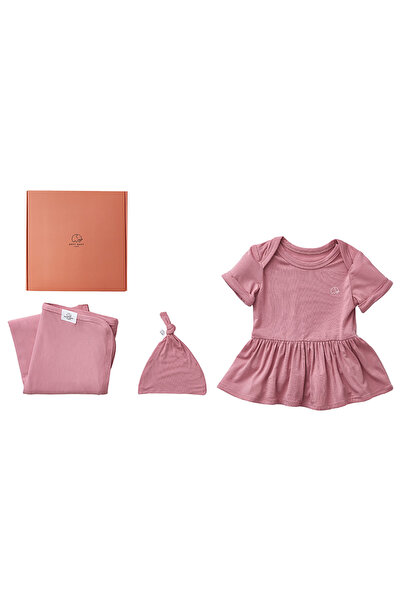 Anvi Baby طقم هدايا حديثي الولادة من بامبو - فستان من قطعة واحدة - للبنات - ل...