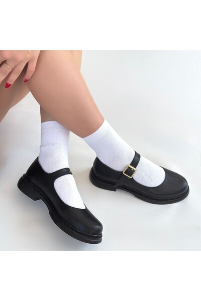 buğrahayalin Yokox Black Skin Oxford Shoes