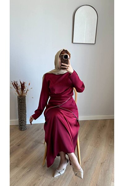 Abaya-AB Saten Zarif Davet Elbisesi