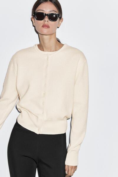 Massimo Dutti Yün karışımlı triko hırka