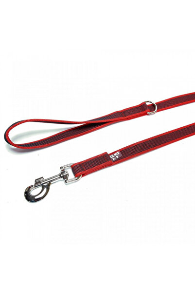 Julius K9 Lesă JK 9 Color & Gri, antiderapantă, cu mâner - 20 mm x 1,2 m - Roșie