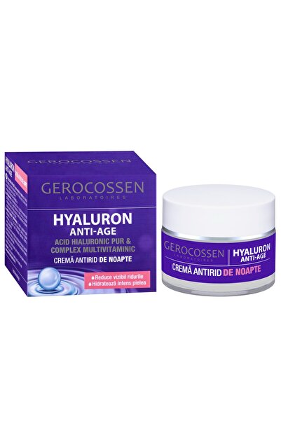 GEROCOSSEN Cremă de noapte antirid cu acid hialuronic și complex multivitaminic, 50 ml