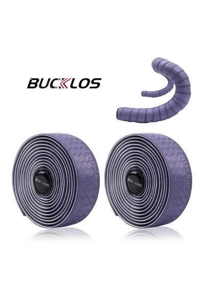 BUCKLOS أشرطة مقود دراجة طريق أرجوانية من مادة البولي يوريثان مع سدادات نهاية...