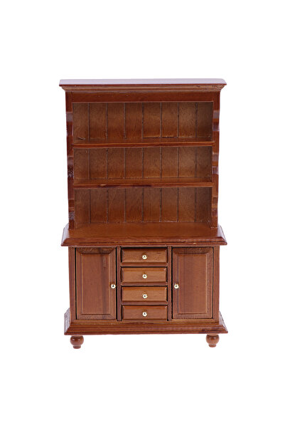 Choice Brown 1/12 Dollhouse Miniature Furniture Multifunction Wood Cabinet Bo...